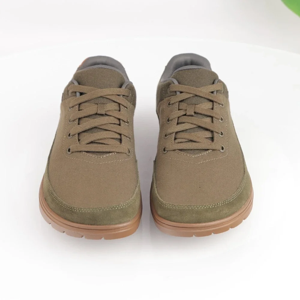 Lems Mens Chillum Barefoot Shoes Size 10 Olive Canvas Minimalist Casual Sneakers